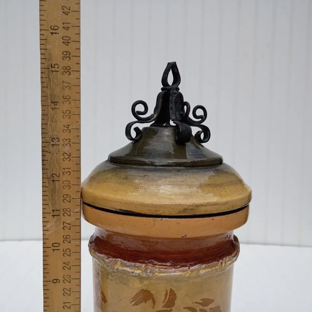 French Country Terracotta Lidded Vase 16
